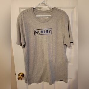Hurley Gray Short Sleeve Tee with Blue Logo